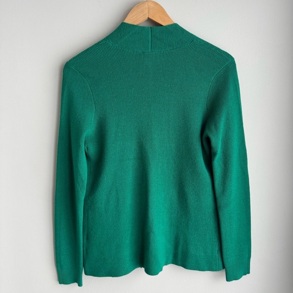 Cyrus Open Front Knit Cardigan Sz S Deep Kelly Green Sweater Classic Capsule EUC - Picture 7 of 11